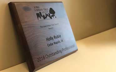 Holly Ruble - 2018 Outstanding Professional award plaque